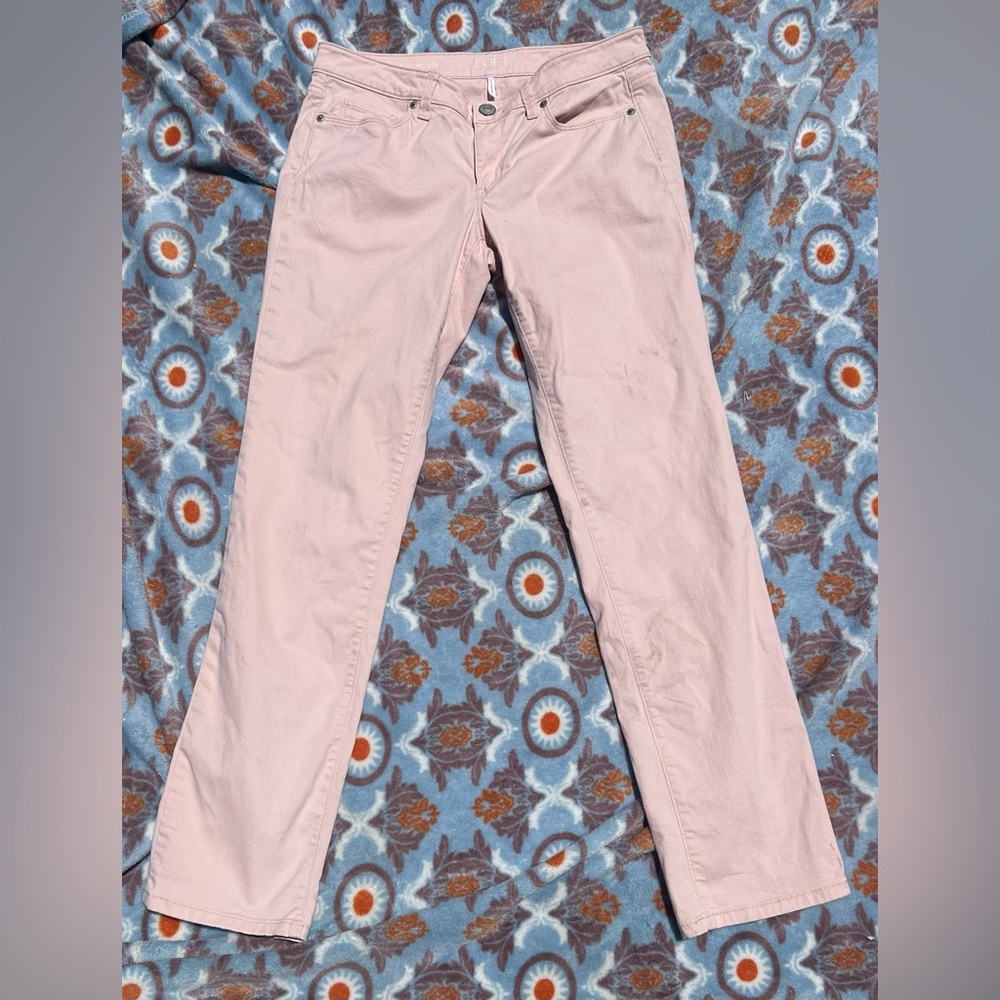 LOFT modern straight pink jeans